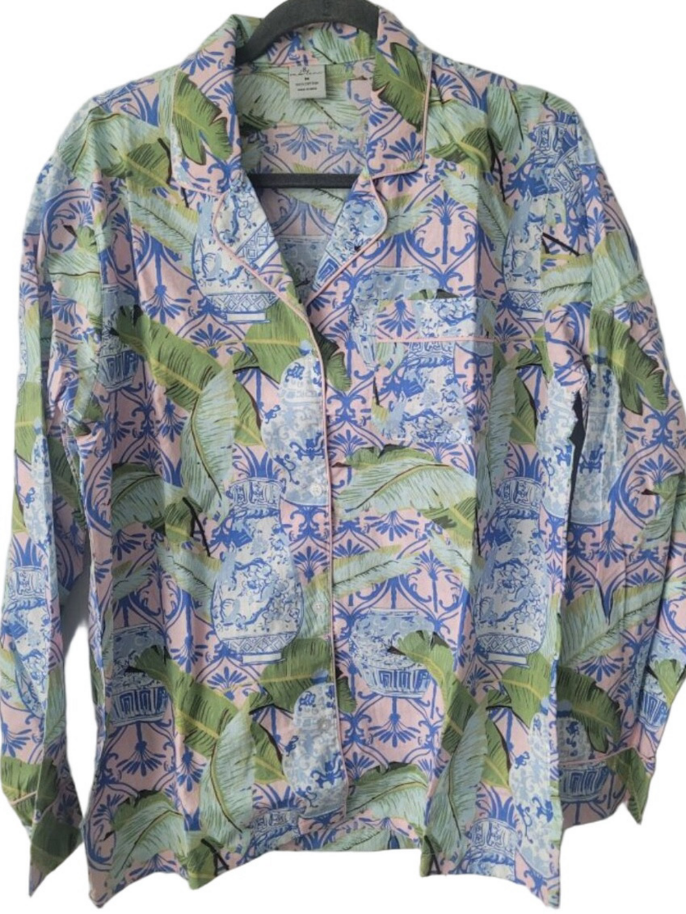 NWT 8 OAK LANE Pajama Set in Pink and Blue Floral Size M